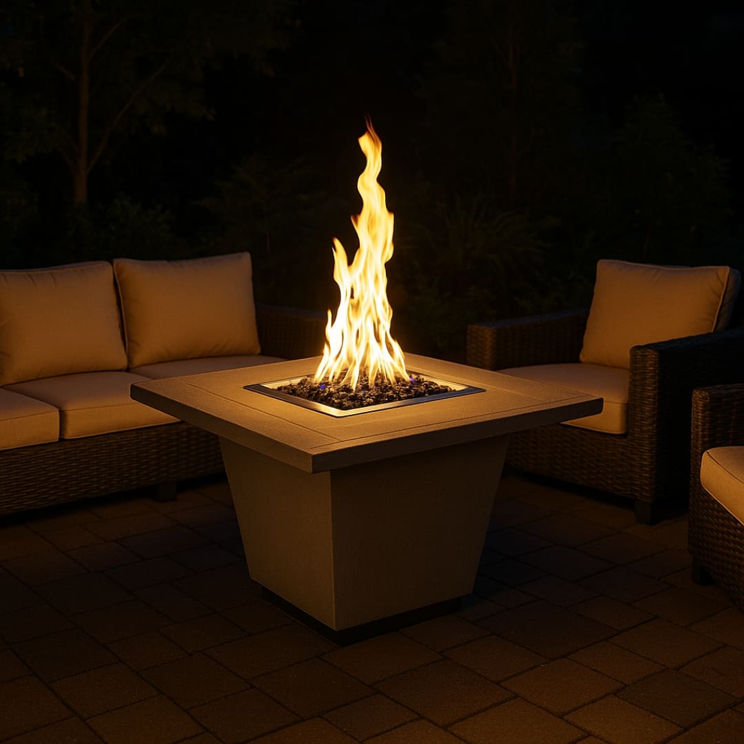 American Frye Cosmo Square Fire Table – Outdoor Gas Fire Pit