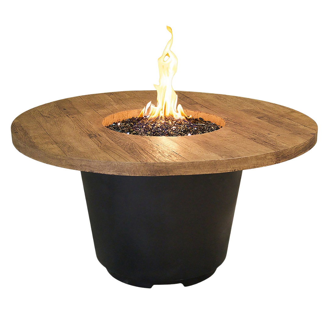American Fyre Designs Cosmopolitan 48" Round French Barrel Oak Fire Table