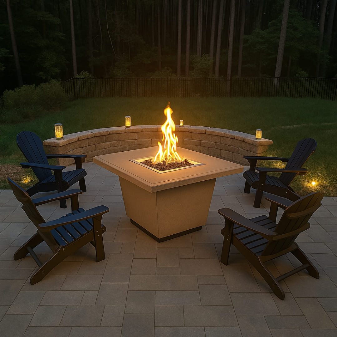 American Frye Cosmo Square Fire Table – Outdoor Gas Fire Pit