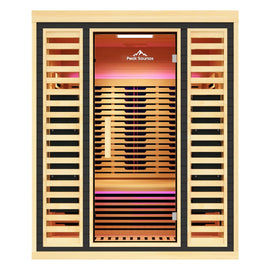 Peak Saunas Denali 3-Person Full Spectrum Infrared Sauna with Built-In XL Medical-Grade Red Light Therapy & Smart WiFi App Control