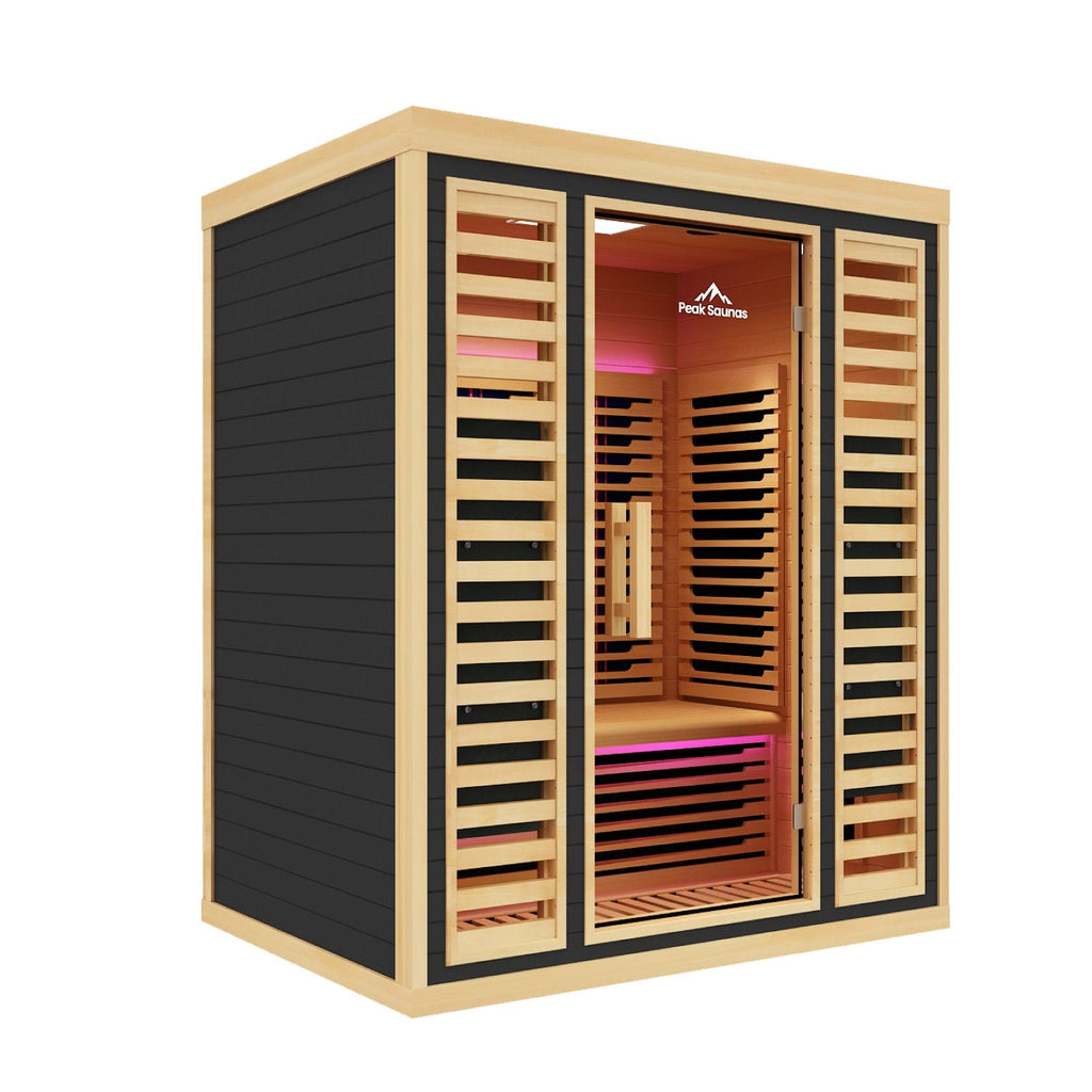 Peak Saunas Denali 3-Person Full Spectrum Infrared Sauna with Built-In XL Medical-Grade Red Light Therapy & Smart WiFi App Control