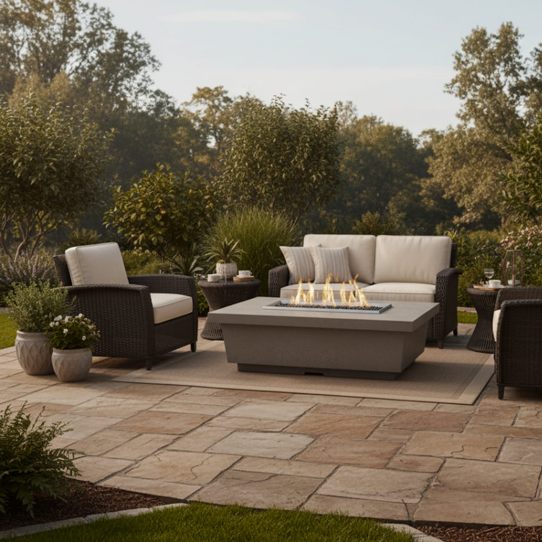 American Fyre Designs Contempo 52" Rectangular Fire Pit Table - Smoke Finish