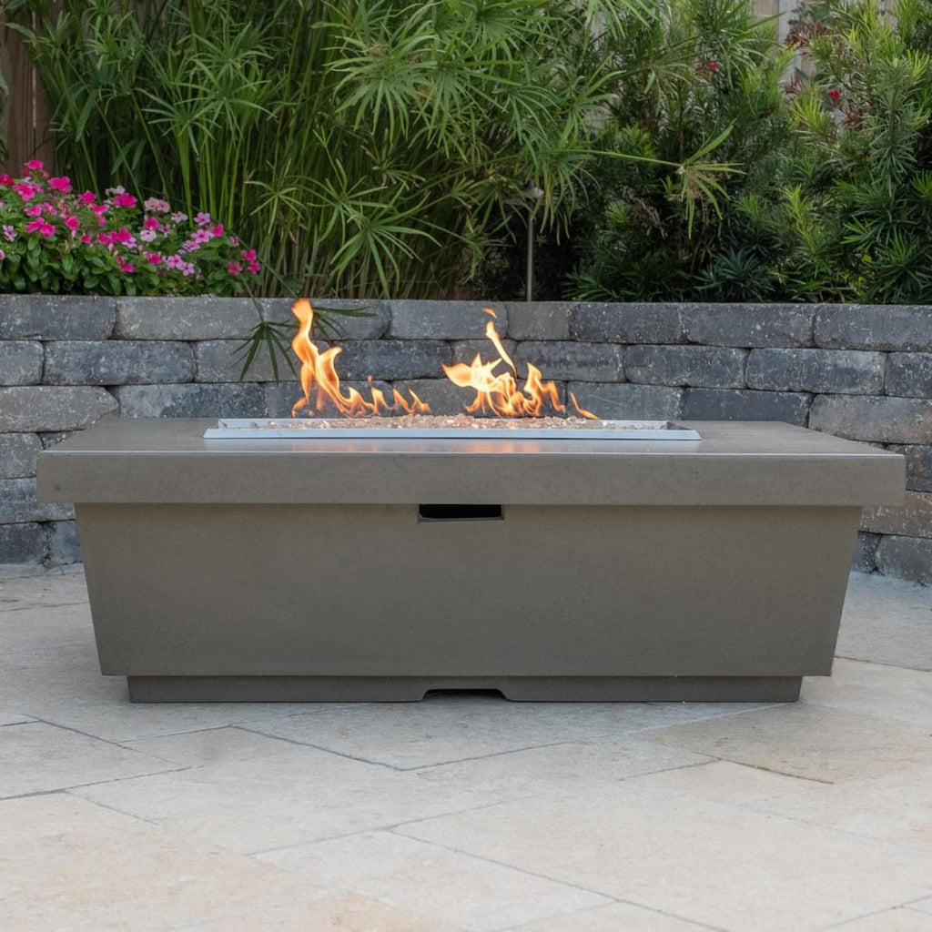 American Fyre Designs Contempo 52" Rectangular Fire Pit Table - Smoke Finish