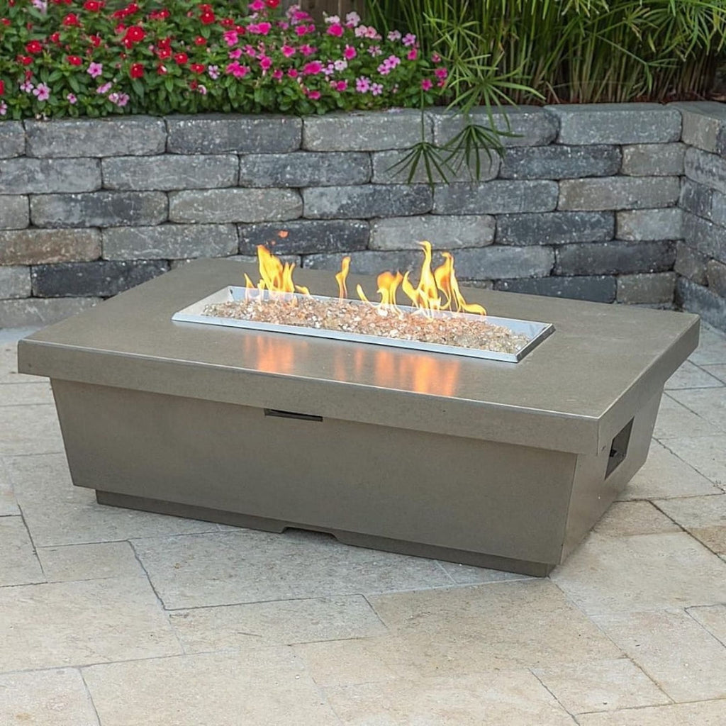 American Fyre Designs Contempo 52" Rectangular Fire Pit Table - Smoke Finish