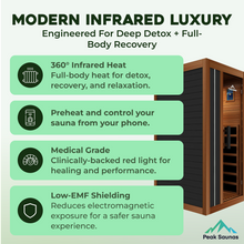 Load image into Gallery viewer, Peak Saunas Aspen 1-Person FAR Infrared Sauna with Smart WiFi App Control