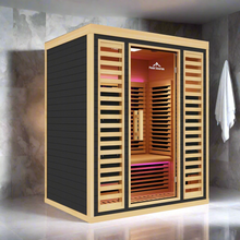 Load image into Gallery viewer, Peak Saunas Denali 3-Person Full Spectrum Infrared Sauna with Built-In XL Medical-Grade Red Light Therapy &amp; Smart WiFi App Control