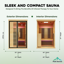 Load image into Gallery viewer, Peak Saunas Everest 2-Person Full Spectrum Infrared Sauna with Built-In XL Medical-Grade Red Light Therapy &amp; Smart WiFi App Control