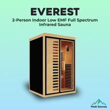 Load image into Gallery viewer, Peak Saunas Everest 2-Person Full Spectrum Infrared Sauna with Built-In XL Medical-Grade Red Light Therapy &amp; Smart WiFi App Control