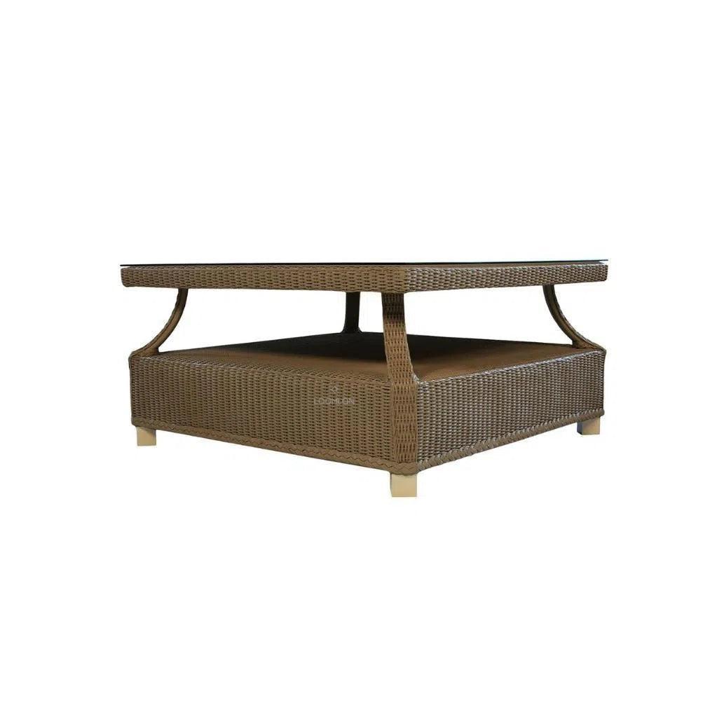 Hamptons Outdoor Cocktail Table with Glass Top by Lloyd Flanders