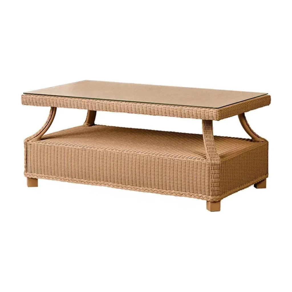 Hamptons Outdoor Cocktail Table with Glass Top by Lloyd Flanders
