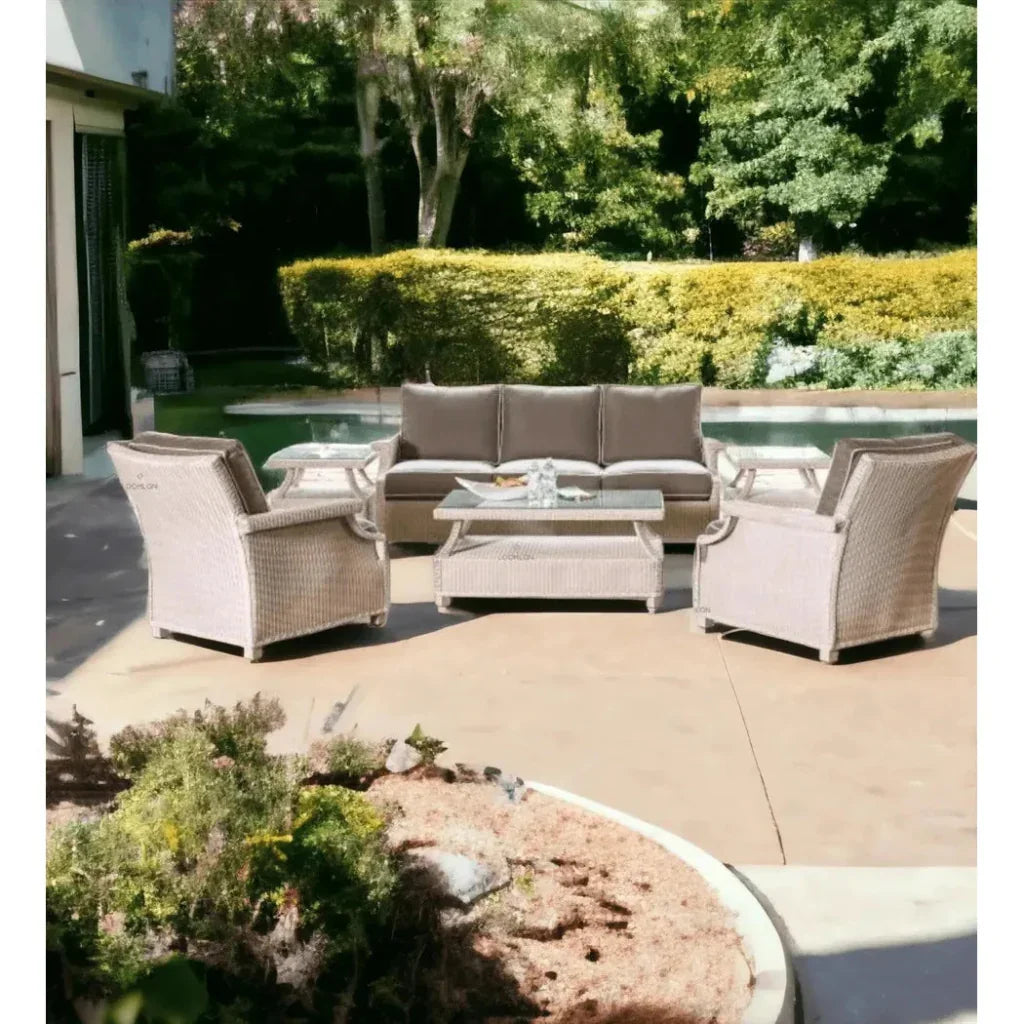 Hamptons Outdoor Cocktail Table with Glass Top by Lloyd Flanders