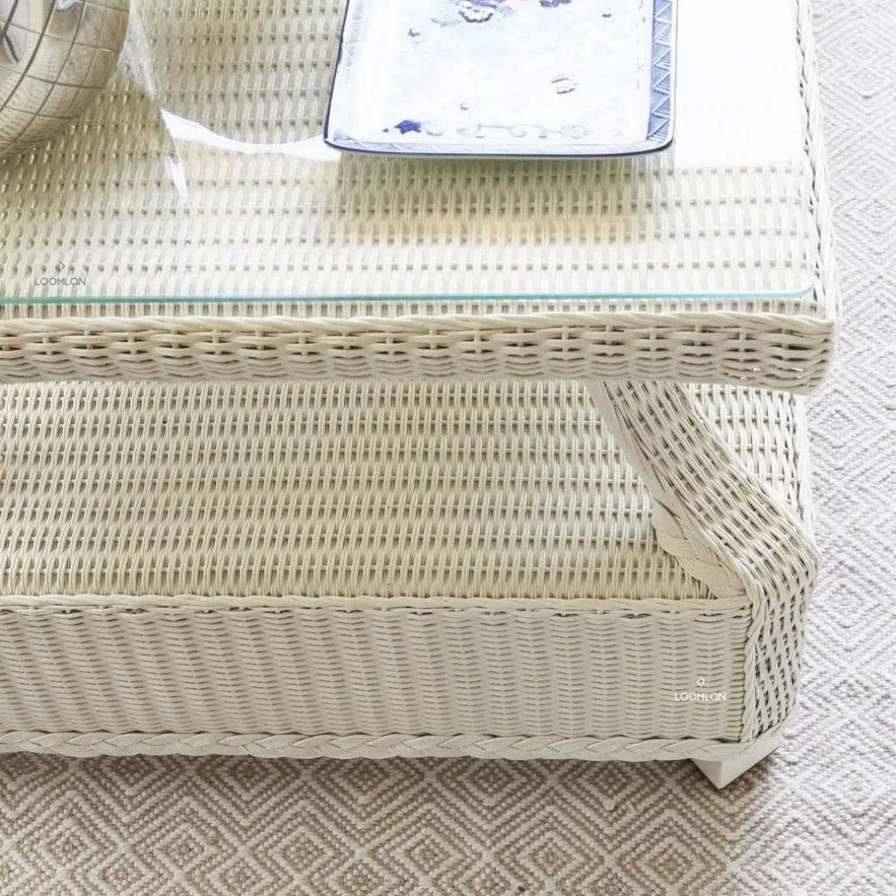 Hamptons Outdoor Cocktail Table with Glass Top by Lloyd Flanders
