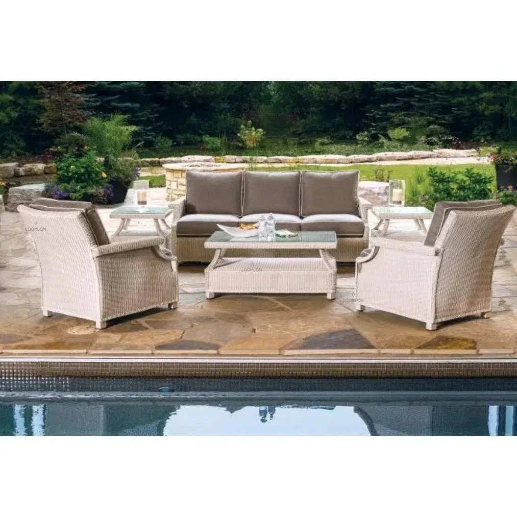 Hamptons Outdoor Cocktail Table with Glass Top by Lloyd Flanders
