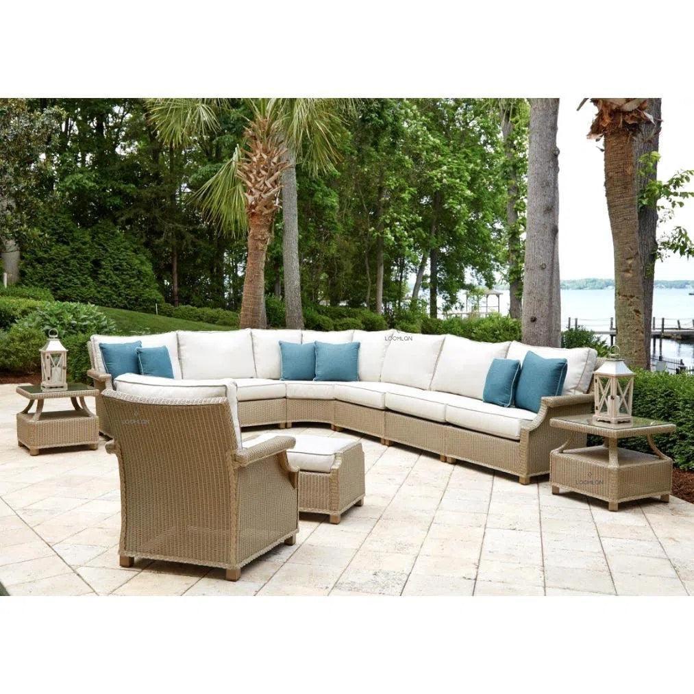 Hamptons Square End Table with Glass by Lloyd Flanders