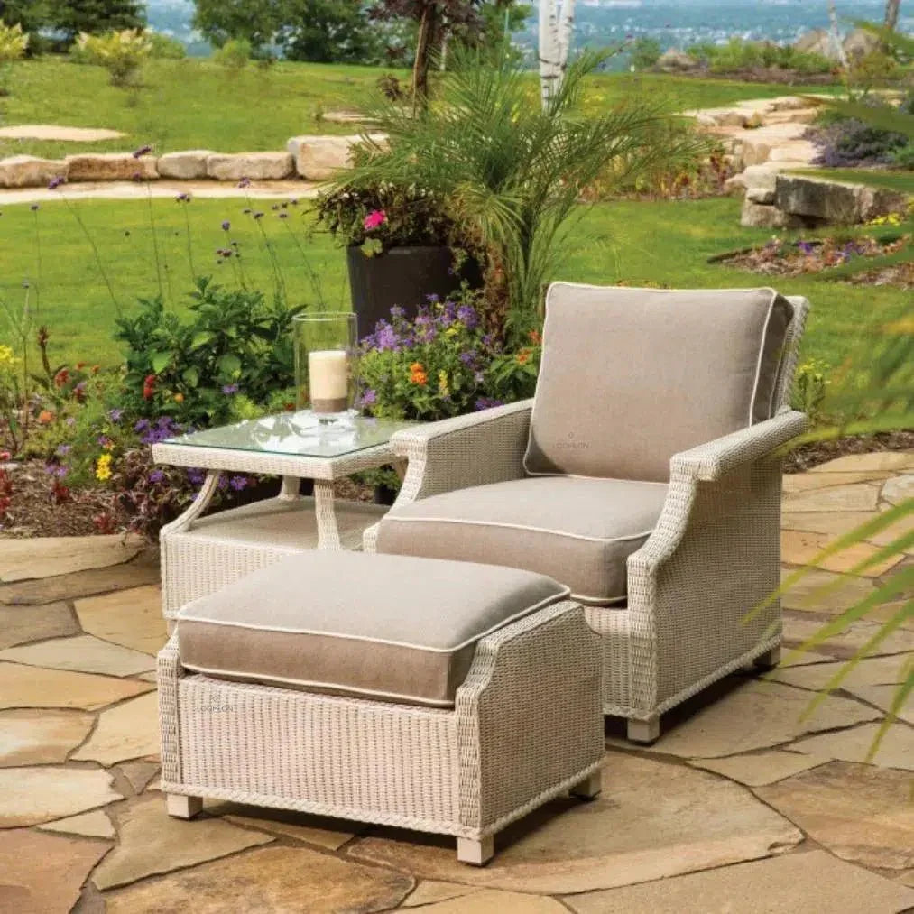 Hamptons Square End Table with Glass by Lloyd Flanders