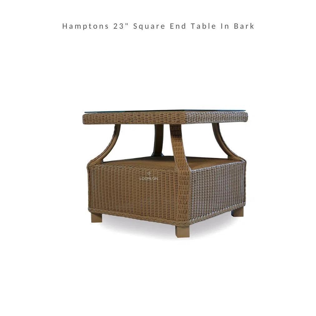 Hamptons Square End Table with Glass by Lloyd Flanders