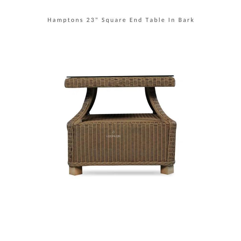 Hamptons Square End Table with Glass by Lloyd Flanders