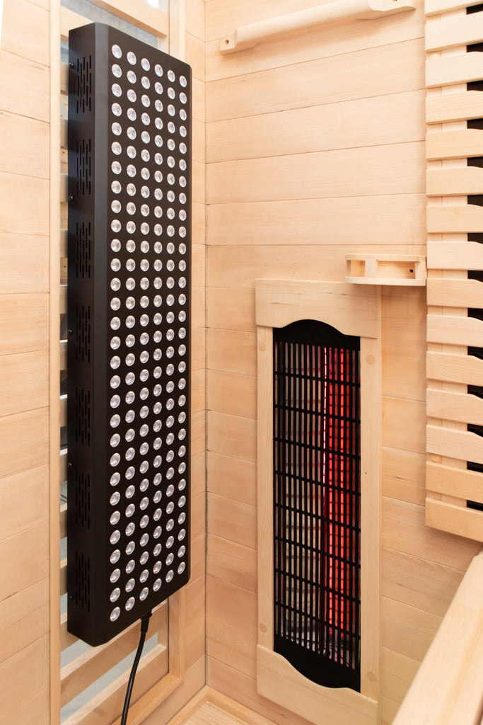 Peak Saunas Denali 3-Person Full Spectrum Infrared Sauna with Built-In XL Medical-Grade Red Light Therapy & Smart WiFi App Control