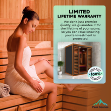 Load image into Gallery viewer, Peak Saunas Matterhorn 3-Person Full Spectrum Infrared Sauna with Built-In XL Medical-Grade Red Light Therapy &amp; Smart WiFi App Control