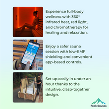 Load image into Gallery viewer, Peak Saunas Olympus 1-Person FAR Infrared Sauna with Smart WiFi App Control