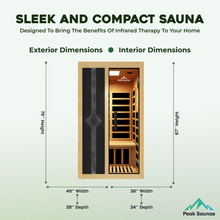 Load image into Gallery viewer, Peak Saunas Olympus 1-Person FAR Infrared Sauna with Smart WiFi App Control