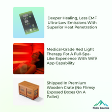 Load image into Gallery viewer, Peak Saunas Everest 2-Person Full Spectrum Infrared Sauna with Built-In XL Medical-Grade Red Light Therapy &amp; Smart WiFi App Control