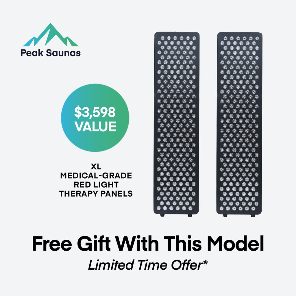 Peak Saunas Matterhorn 3-Person Full Spectrum Infrared Sauna with Built-In XL Medical-Grade Red Light Therapy & Smart WiFi App Control