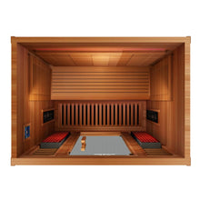 Load image into Gallery viewer, Peak Saunas Matterhorn 3-Person Full Spectrum Infrared Sauna with Built-In XL Medical-Grade Red Light Therapy &amp; Smart WiFi App Control