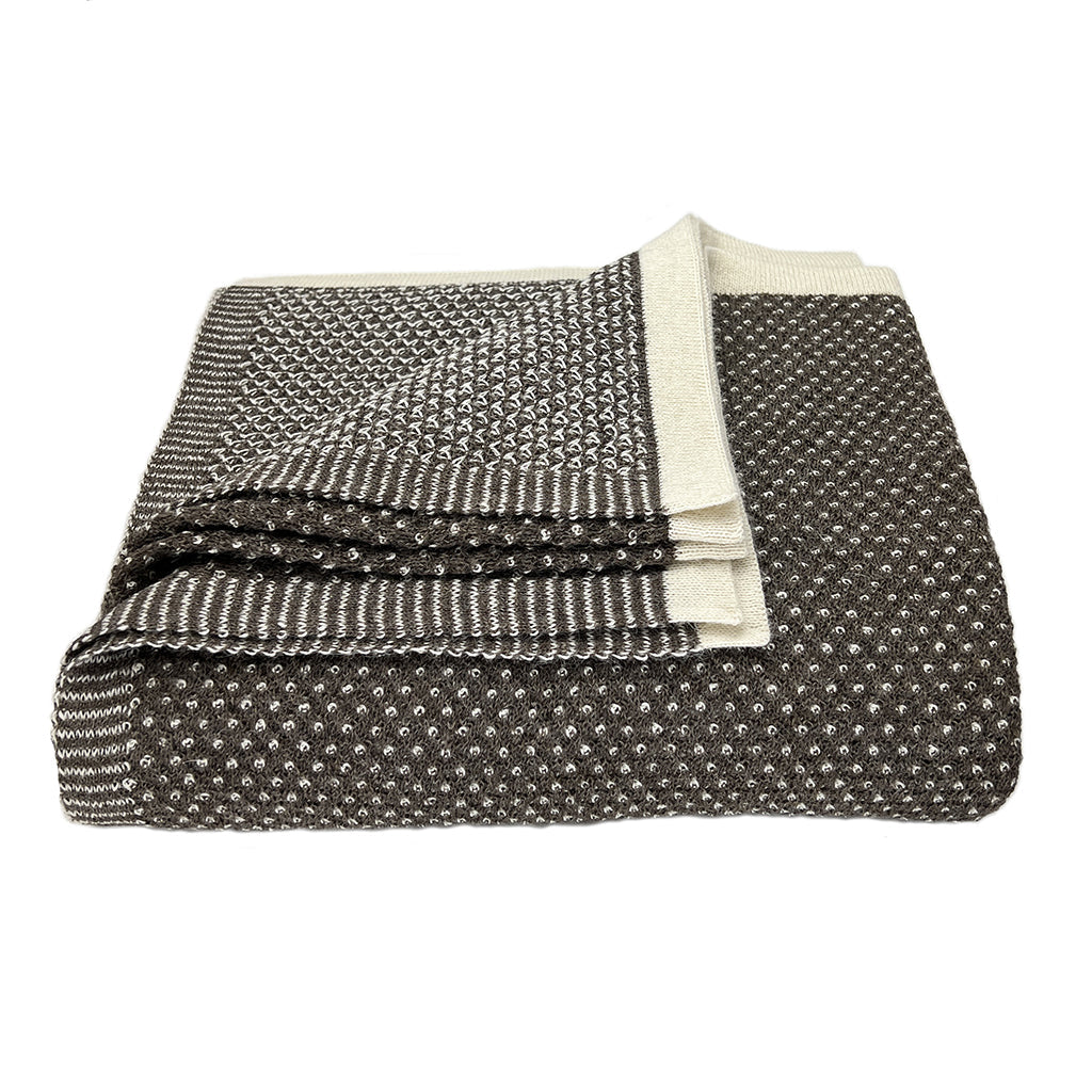 Elysian Cocoa Dot Reversible Alpaca Throw