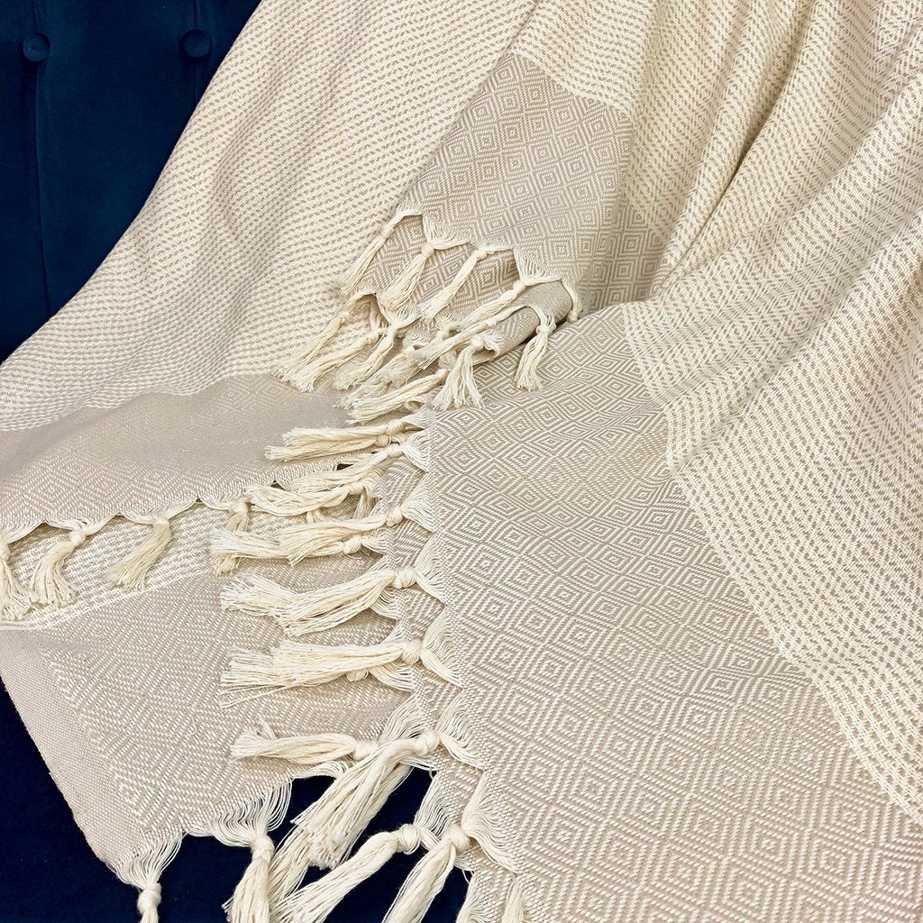 Elysian Diamond Stripe Turkish Throw