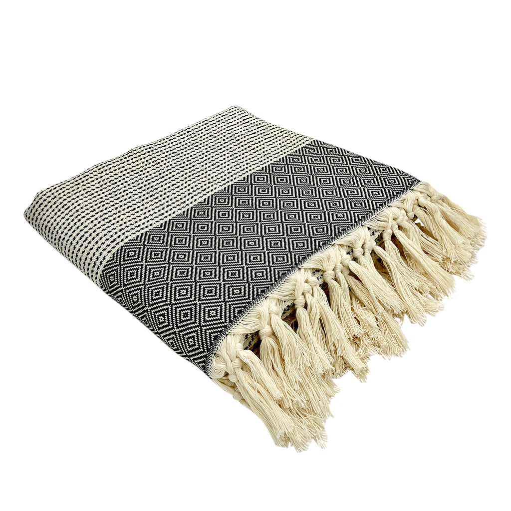 Elysian Diamond Stripe Turkish Throw