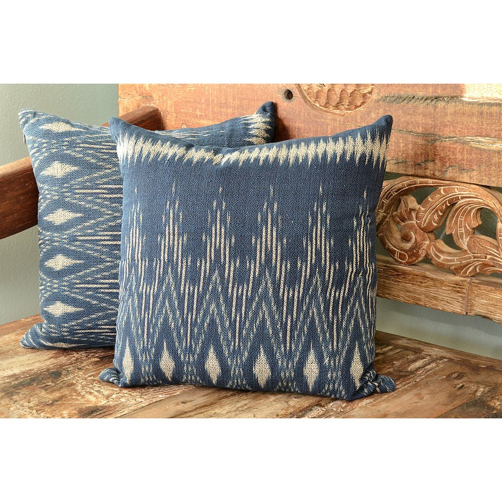 Elysian Indigo Ikat Pillow Cover