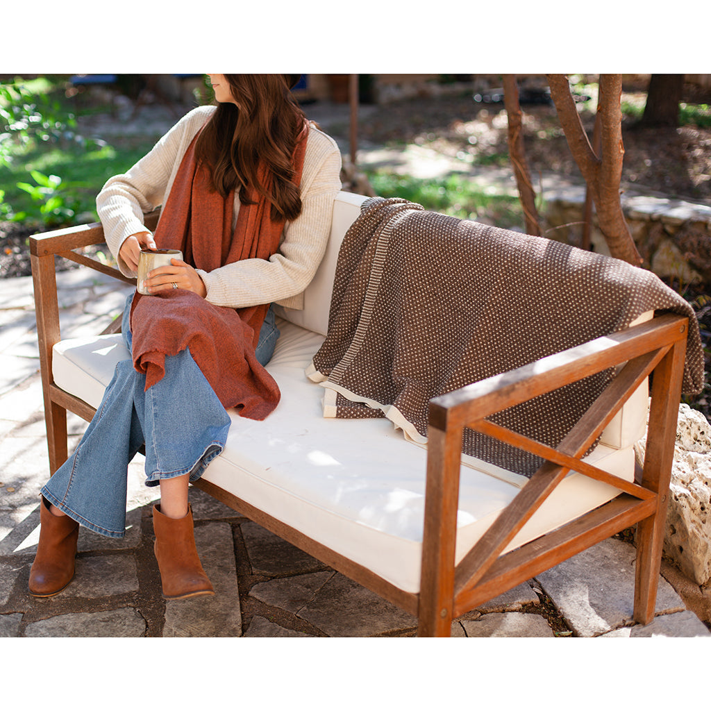 Elysian Cocoa Dot Reversible Alpaca Throw