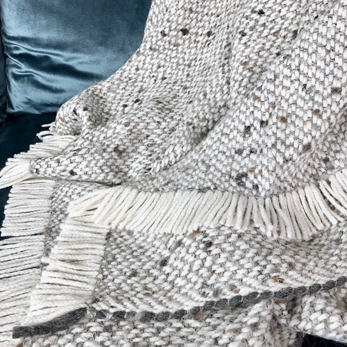 Elysian Chunky Gray Weave Alpaca Throw