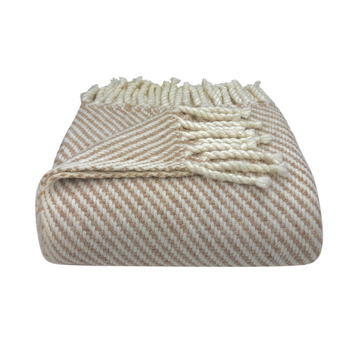 Elysian Camel Stripe Hand-Knit Alpaca Throw