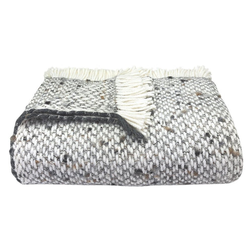 Elysian Chunky Gray Weave Alpaca Throw